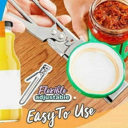 Adjustable Stainless Steel Can Opener, Multi-Function Jar & Bottle Opener.