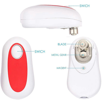 One-Touch Electric Can Opener, Smooth Edge, Hands-Free Operation.