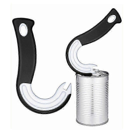 2pcs Easy Open Ring Can Opener, Manual Design for Cans & Bottles.