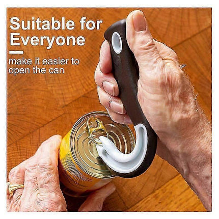 2pcs Easy Open Ring Can Opener, Manual Design for Cans & Bottles.