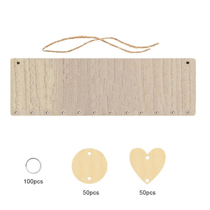 Wall Hanging Calendar Wooden Words Print Family Home Ornaments Office Decor- A.