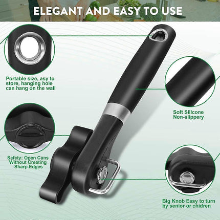 Manual Secure Can Opener, Side Cut Design, For Restaurants & Camping Use.