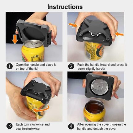 Manual Portable Can Opener, Labor-Saving, No Sharp Edges, Beer Bar Tool.