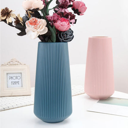 Plastic Nordic Style Vase Dried Flower Arrangement Pot Holder Home Office Decor-Green.
