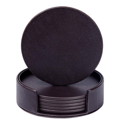 6Pcs Faux Leather Marble Coasters Cup Mat Pad Holder Placemat Dining Table Decor- B.