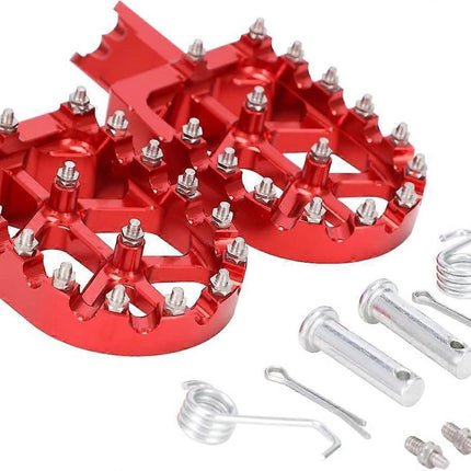 Red Motorcycle Foot Rests for Dirt Bike.