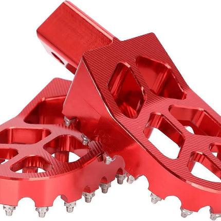 Red Motorcycle Foot Rests for Dirt Bike.
