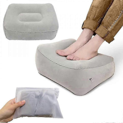 Inflatable Flocking Fabric Foot Rest, Airplane/Car/Office Use.