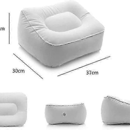 Inflatable Flocking Fabric Foot Rest, Airplane/Car/Office Use.