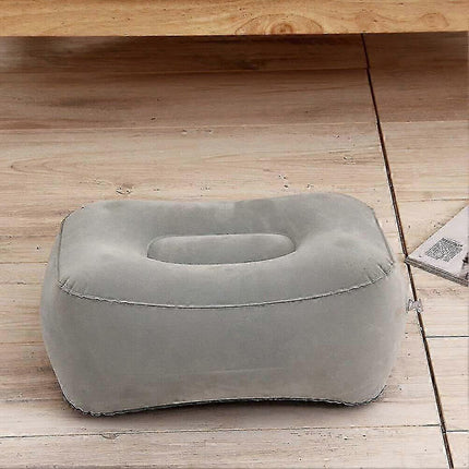 Inflatable Flocking Fabric Foot Rest, Airplane/Car/Office Use.
