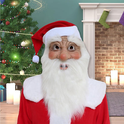 Halloween Creative Santa Claus Shape Christmas Cosplay Costume Decor Face Cover-C.