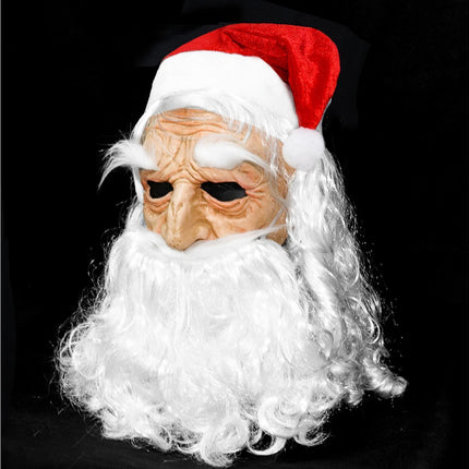Halloween Creative Santa Claus Shape Christmas Cosplay Costume Decor Face Cover-C.