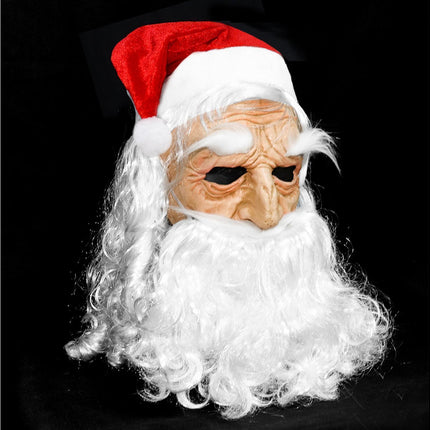 Halloween Creative Santa Claus Shape Christmas Cosplay Costume Decor Face Cover-C.