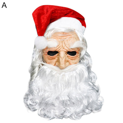 Halloween Creative Santa Claus Shape Christmas Cosplay Costume Decor Face Cover-C.