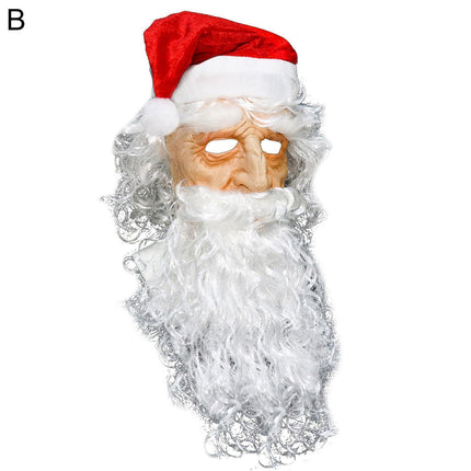 Halloween Creative Santa Claus Shape Christmas Cosplay Costume Decor Face Cover-C.