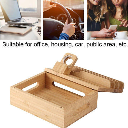 Bamboo Phone Charging Organizer, Bedside Desktop Dock.