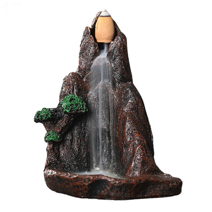 Resin Mountains Rivers Incense Burners Holder Censer Aromatherapy Home Decor- 12.