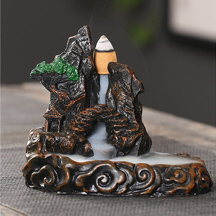 Resin Mountains Rivers Incense Burners Holder Censer Aromatherapy Home Decor- 12.