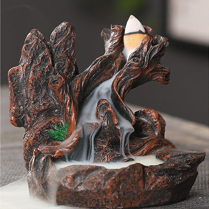 Resin Mountains Rivers Incense Burners Holder Censer Aromatherapy Home Decor- 12.