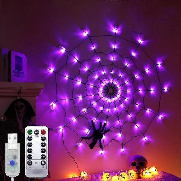 Halloween Spiderweb LED String Lights, Decorative Party Lighting.