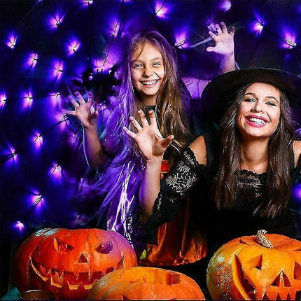 Halloween Spiderweb LED String Lights, Decorative Party Lighting.