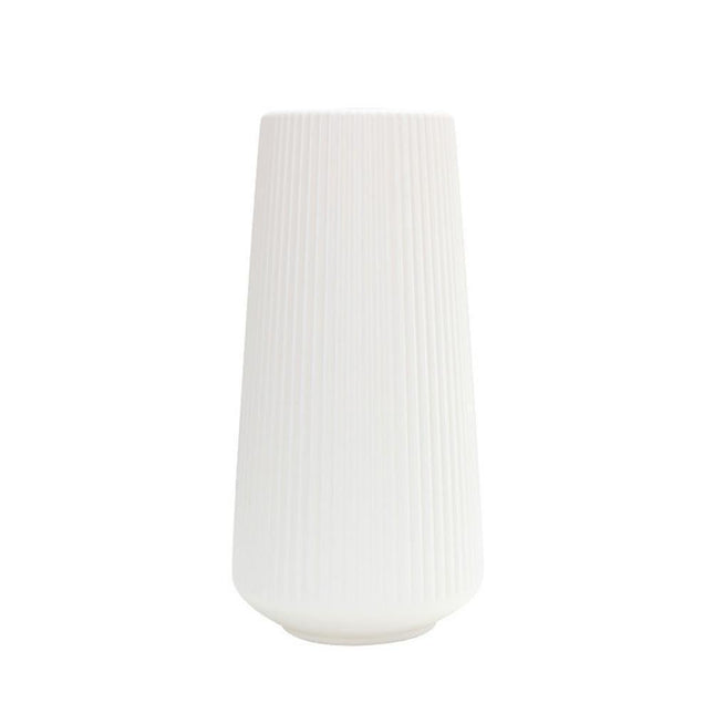 Plastic Nordic Style Vase Dried Flower Arrangement Pot Holder Home Office Decor-Milky White.