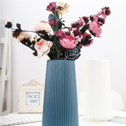 Plastic Nordic Style Vase Dried Flower Arrangement Pot Holder Home Office Decor-Milky White.