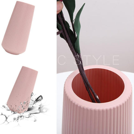 Plastic Nordic Style Vase Dried Flower Arrangement Pot Holder Home Office Decor-Milky White.