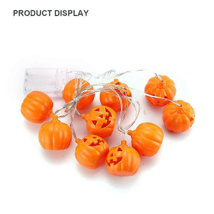 Halloween Pumpkin LED String Lights, 10 Bulbs, Room Decoration.