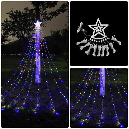 LED Waterfall String Lights Outdoor, Decorative Christmas Tree Lights.