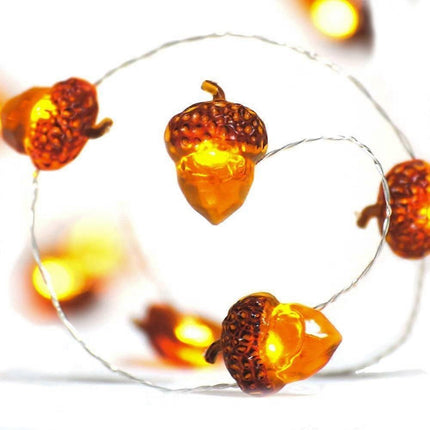 Acorn LED String Lights, 20 LEDs, 6.5ft Battery Powered Fairy Lights.