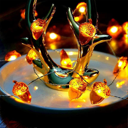 Acorn LED String Lights, 20 LEDs, 6.5ft Battery Powered Fairy Lights.