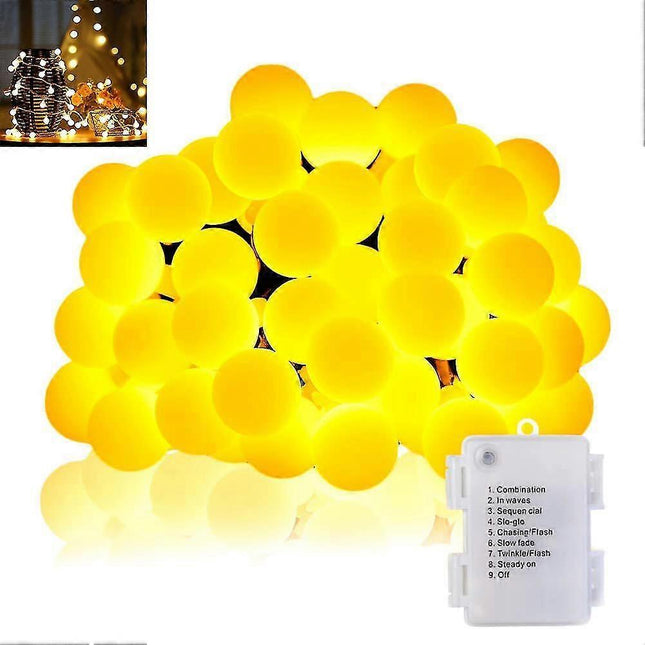 40 LED Waterproof Ball String Lights, 14.8ft, 8 Lighting Modes.