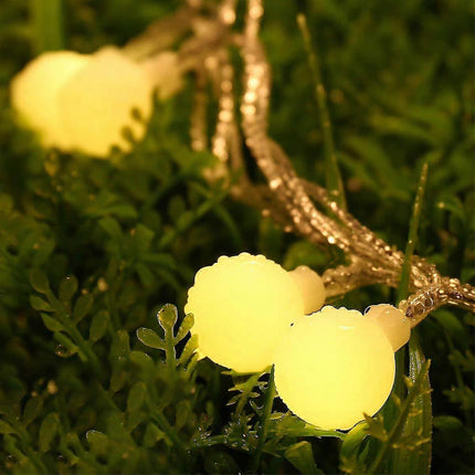 40 LED Waterproof Ball String Lights, 14.8ft, 8 Lighting Modes.