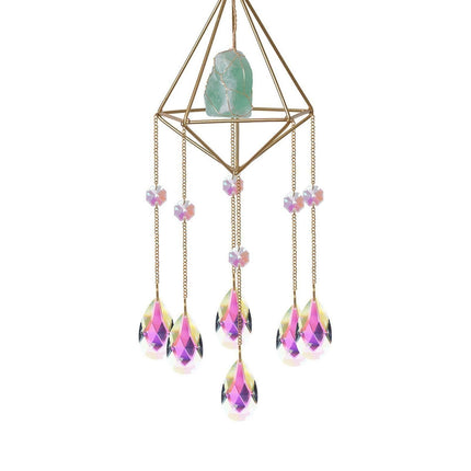 Sparkling Faux Crystal Hangable Wall Hanging Windbell-Multicolor.