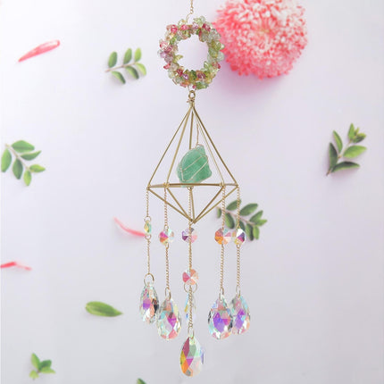 Sparkling Faux Crystal Hangable Wall Hanging Windbell-Multicolor.