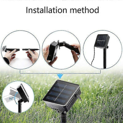 Solar Powered Patio LED String Lights, Waterproof Outdoor Bulbs 10 LEDs.