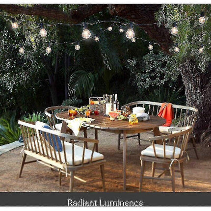 Solar Powered Patio LED String Lights, Waterproof Outdoor Bulbs 10 LEDs.