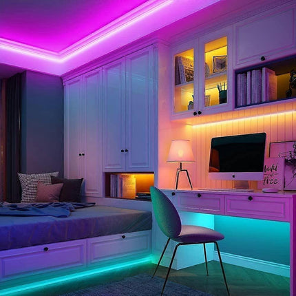 10M Waterproof RGB LED String Lights, 300 LEDs with Bluetooth Controller.