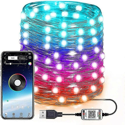 RGB Fairy String Lights, Indoor Outdoor Color Changing Music Twinkle Lights.