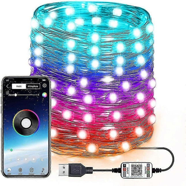 RGB Fairy String Lights, Indoor Outdoor Color Changing Music Twinkle Lights.