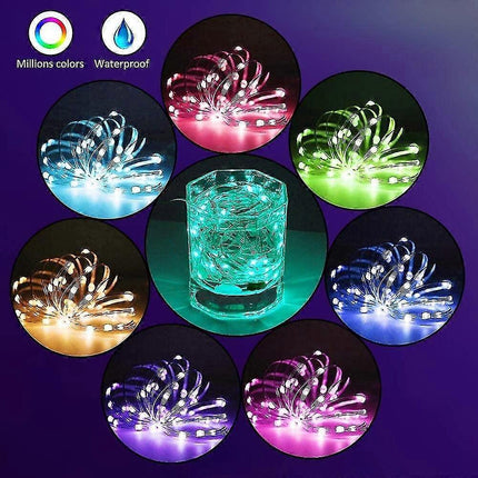 RGB Fairy String Lights, Indoor Outdoor Color Changing Music Twinkle Lights.