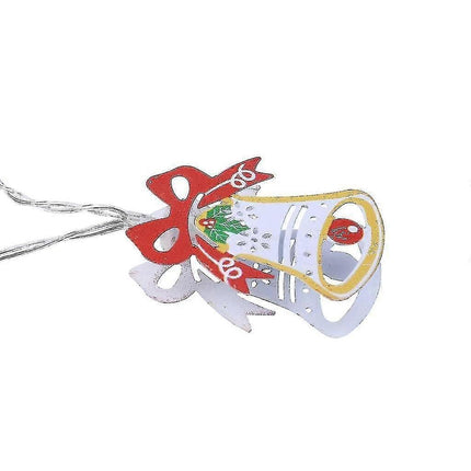 Colorful Bell LED String Lights, 10 LEDs, Battery Powered Christmas Decor.