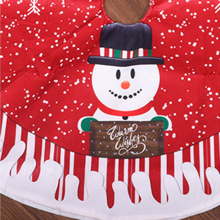 Round Elk/Santa/Snowman Print Xmas Tree Skirt Cover Floor Carpet Christmas Decor-B.