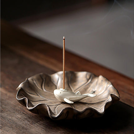 Lotus Leaf Mini Incense Holder for Teahouse-E.