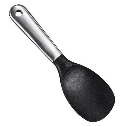 Scoop Thickened Anti-slip Stainless Steel Practical Rice Spoon for Kitchen-Black.