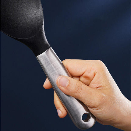 Scoop Thickened Anti-slip Stainless Steel Practical Rice Spoon for Kitchen-Black.