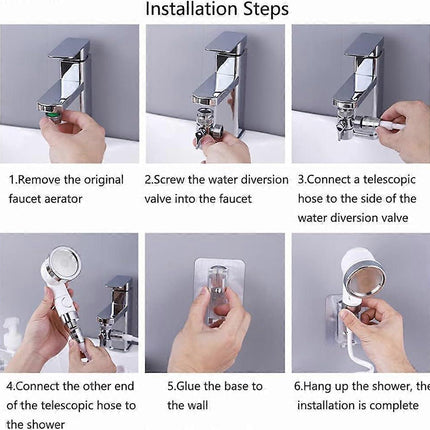 Shower Head Set with Hose, Adjustable Handheld Shower.