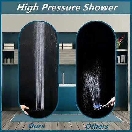 3 Modes High Pressure Shower Head with Hose, Black.