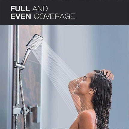 Rain Shower Head with Handheld, 6 Jet Types, High Pressure Water Saving.